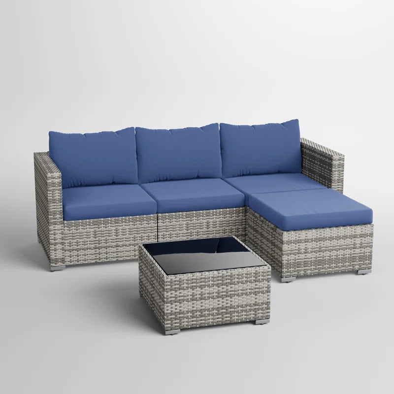 Aadrith 4 - Person Outdoor Seating Group with Cushions