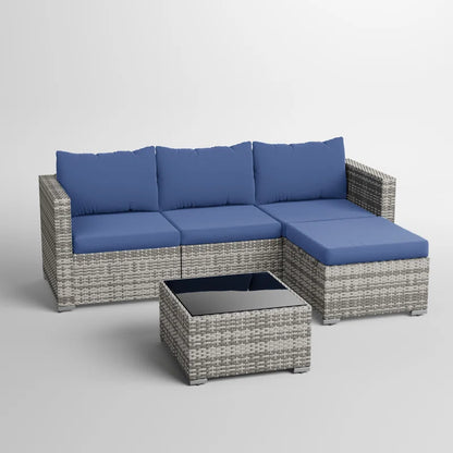 Aadrith 4 - Person Outdoor Seating Group with Cushions