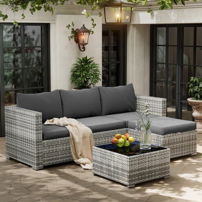 Aadrith 4 - Person Outdoor Seating Group with Cushions