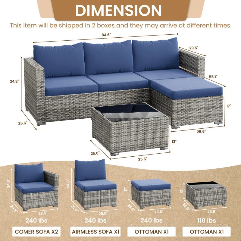 Aadrith 4 - Person Outdoor Seating Group with Cushions