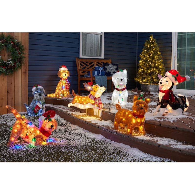 18-In Lighted Doodle Dog Decoration