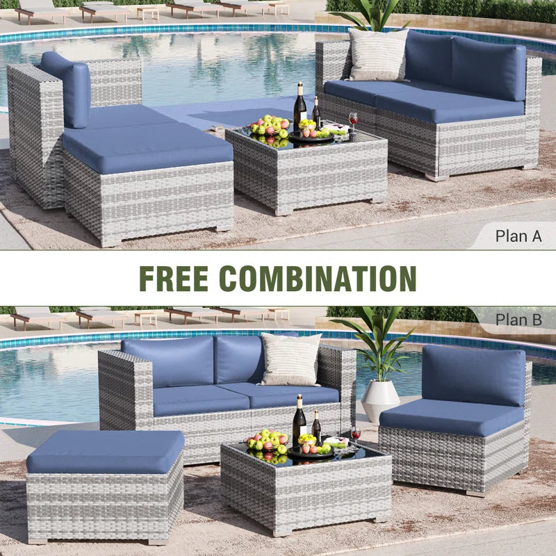 Aadrith 4 - Person Outdoor Seating Group with Cushions